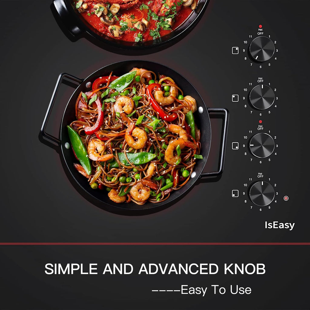 Black 30 Inch 4 Burners Ceramic Drop-in Radiant Cooktop E543