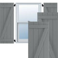 PVC Four Board Joined Board and Batten Shutters with Z-Bar, Ocean Swell D481