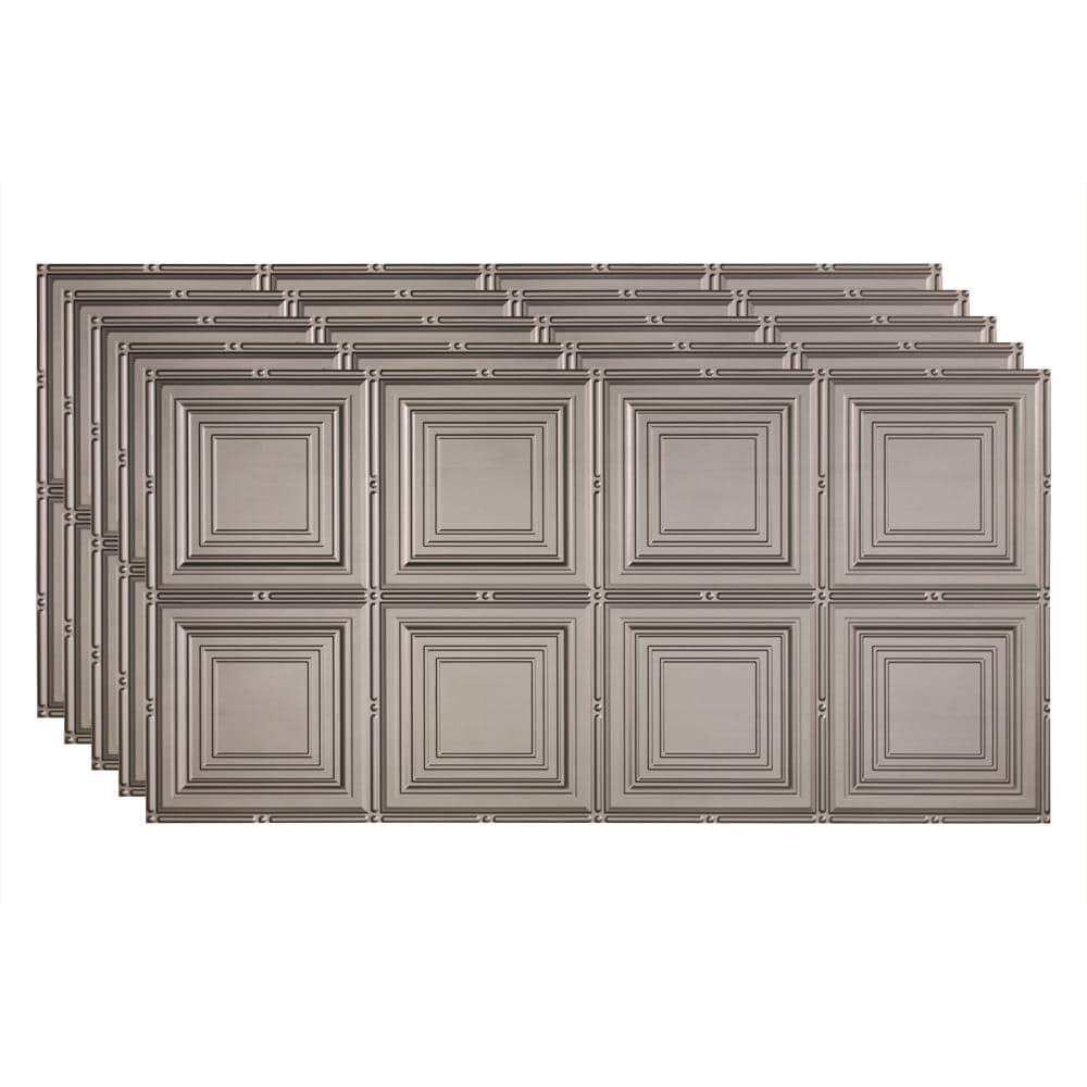 Argent Silver 2ft x 4ft Glue Up Ceiling Tile (5 Pack) A661763