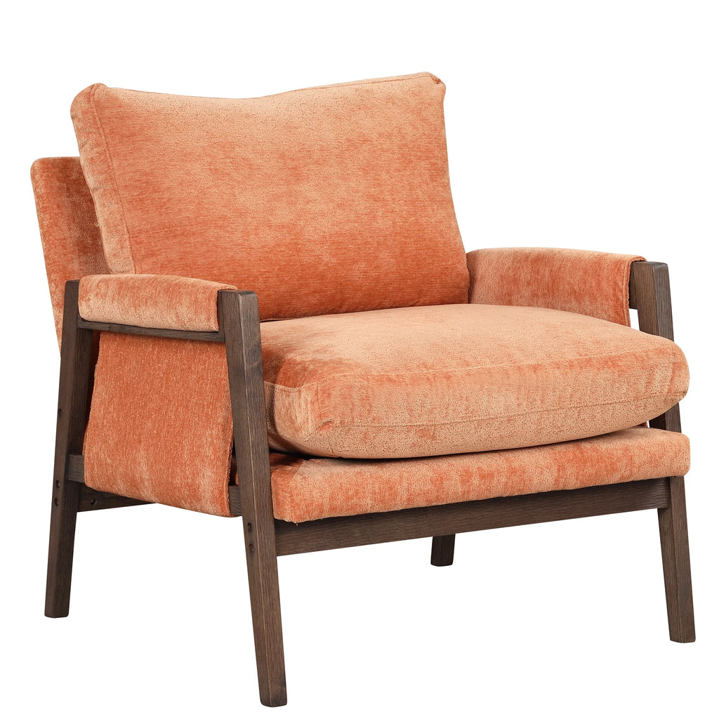 Orange Velvet Accent Armchair B426
