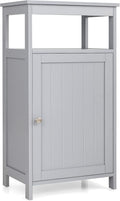 White Single Door Adjustable Shelf Floor Storage Cabinet E319