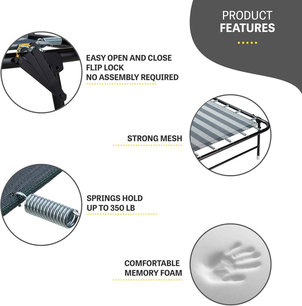 Folding Bed with Memory Foam Mattress and Carrying Bag B2549