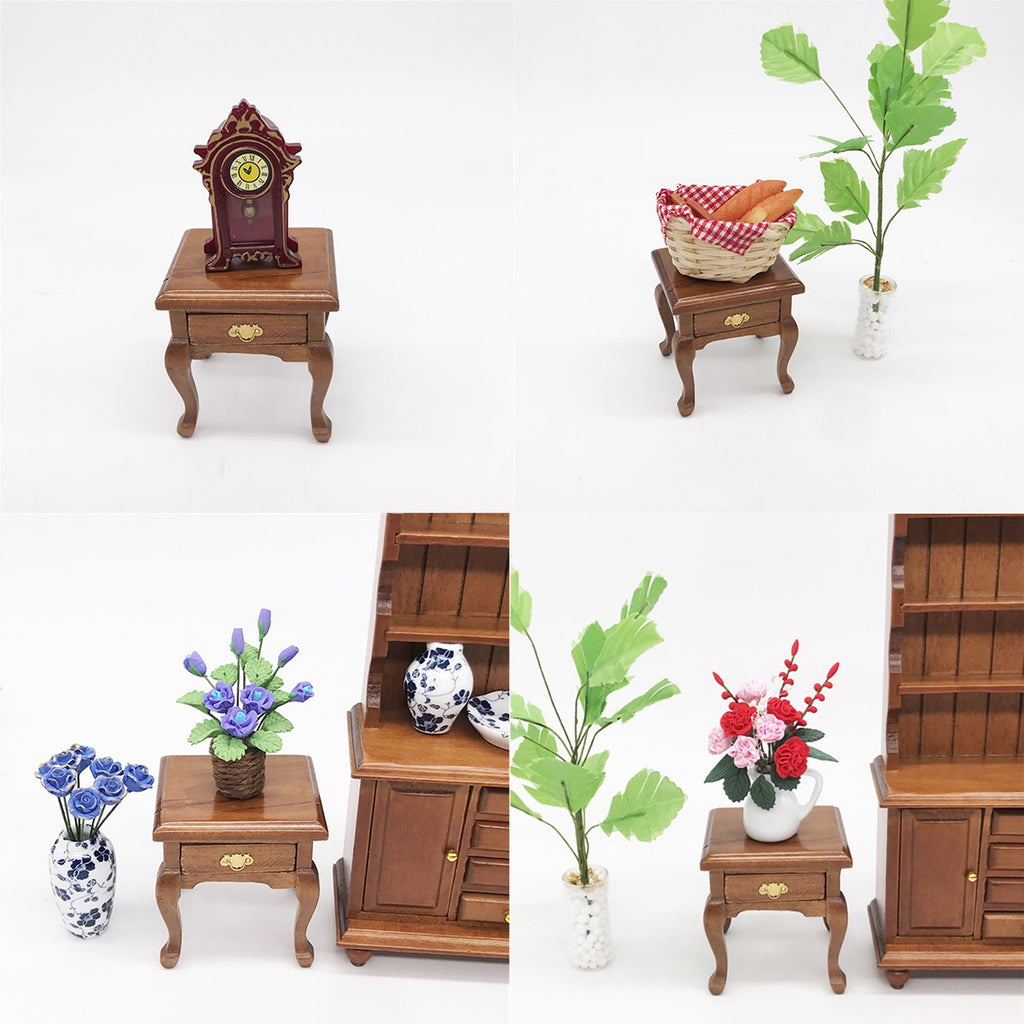 1:12 Walnut Colo Miniature Bedside Table Toy K15078