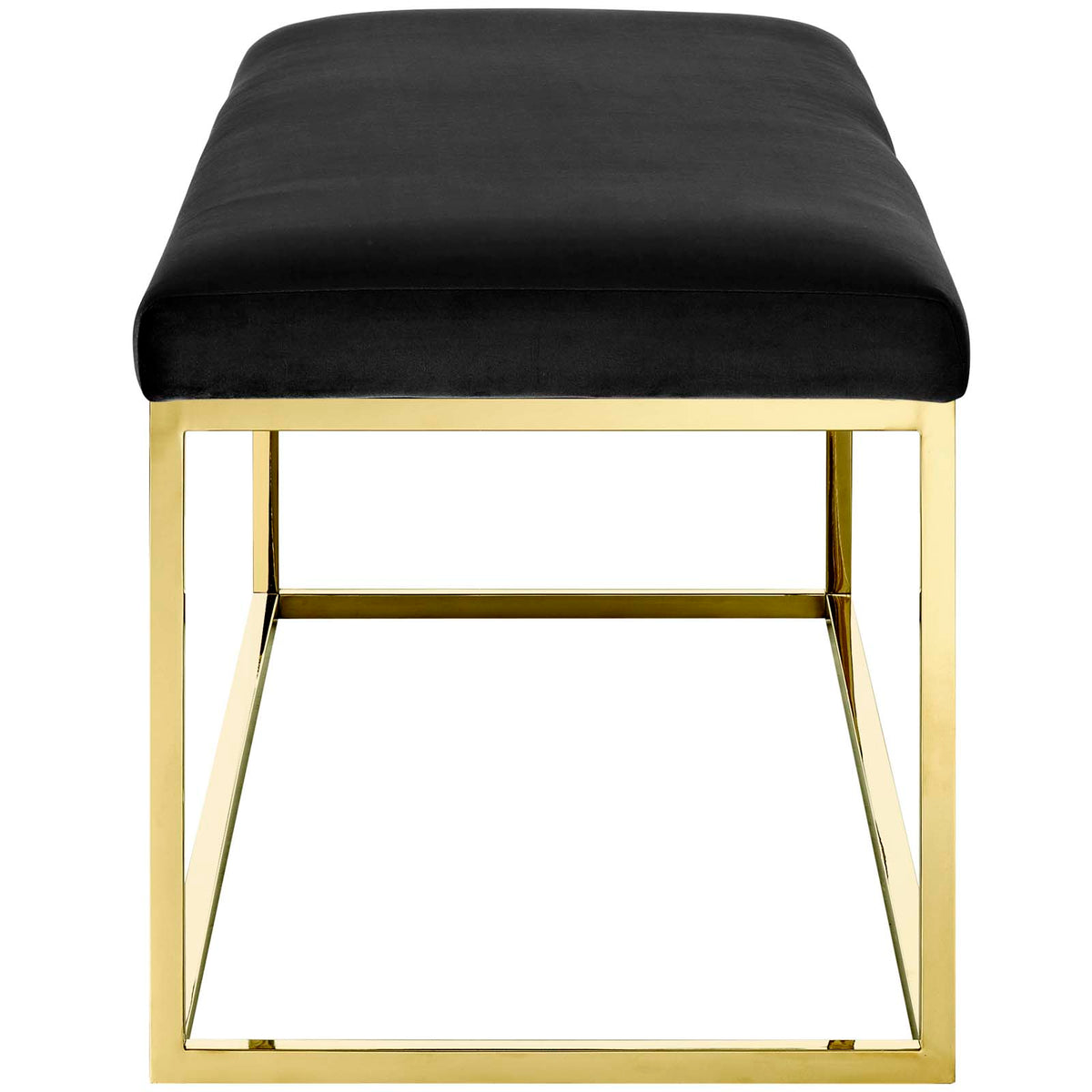 Gold Black Velvet Accent Chair Bench W286