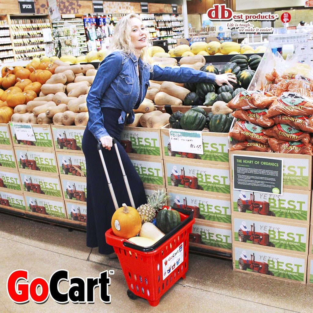 Crimson Red Grocery Cart on Wheels (5 pack) Q5330