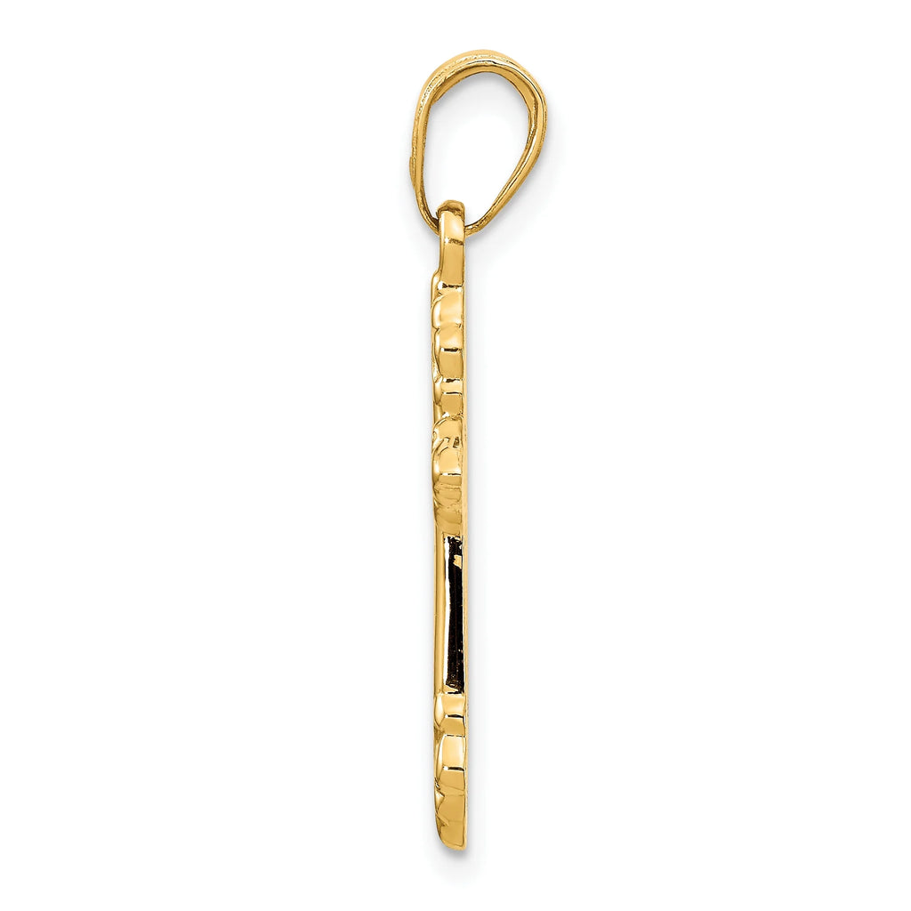 14K Yellow Gold Cross Pendant Charm O885