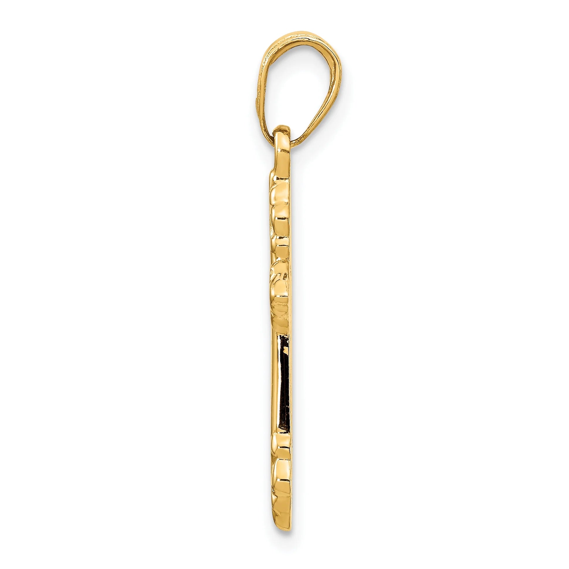 14K Yellow Gold Cross Pendant Charm O885