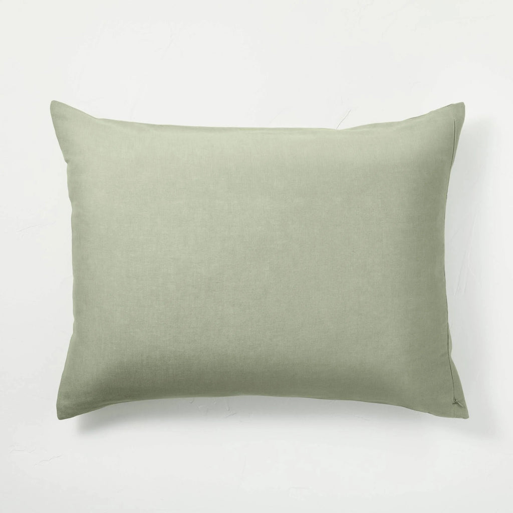Sage Green Linen Duvet and Sham Set Z45362