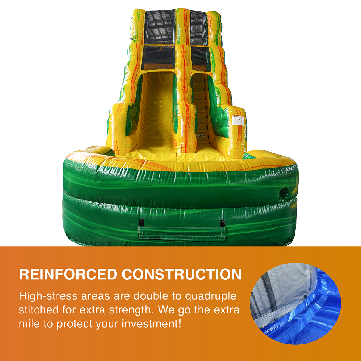 15' Commercial Grade Inflatable Water Slide with Splash Pool, PVC Vinyl Y106