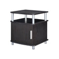 Espresso/Silver End Table with Storage K6321