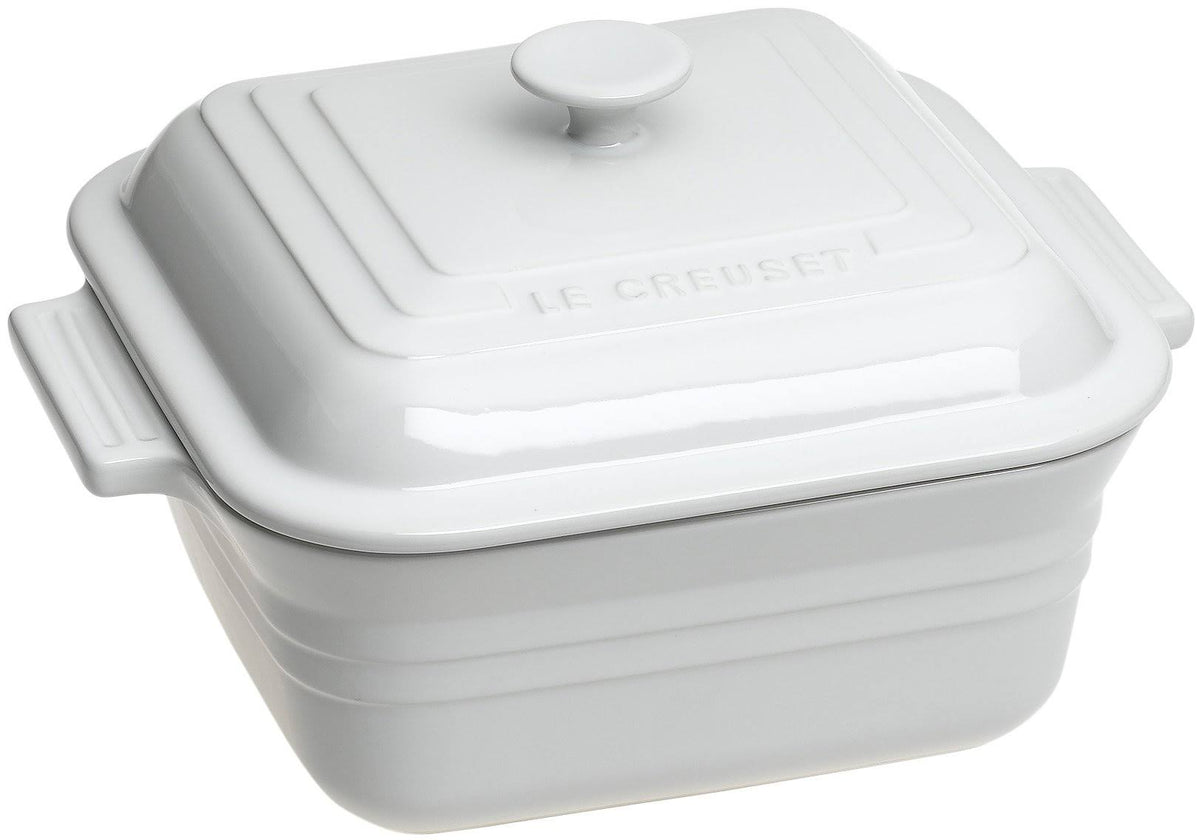 White 3-Quart Square Casserole with Lid V5870
