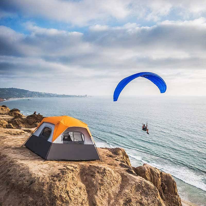 6 Person Instant Cabin Camping Tent Orange J479687