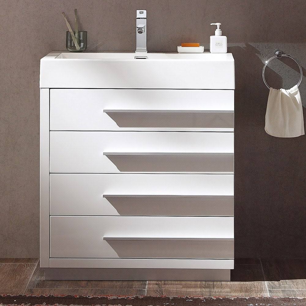 Gray Oak Bathroom Cabinet with Integrated Sink T252