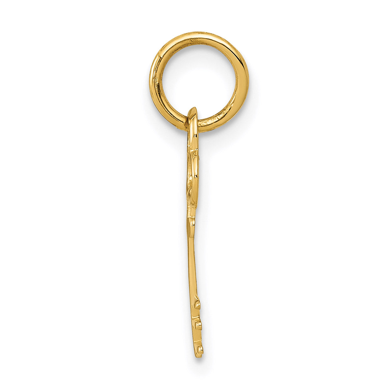 14K Yellow Gold Key Letter E Initial Pendant Charm With 10K Yellow Gold Rope Chain Necklace 18'' Y14943