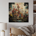 Castles Print on Natural Pine Wood I30666