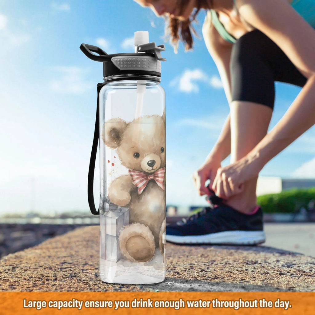 Clear 32oz Tritan Water Bottle with Straw B734