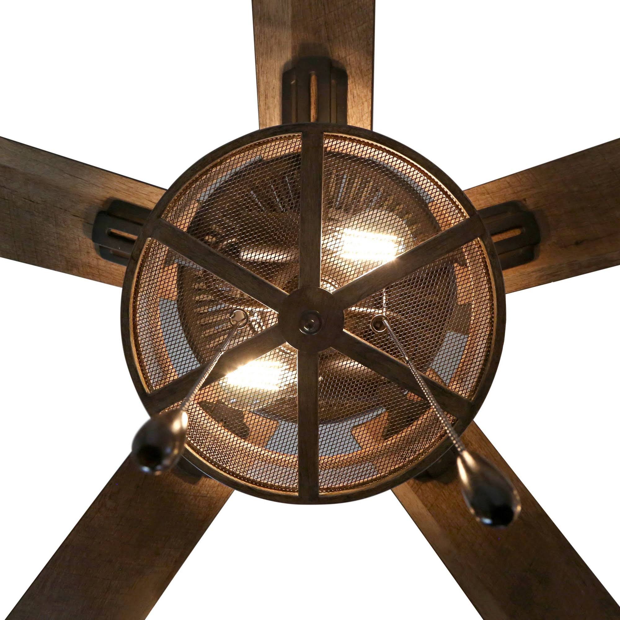 52x22 LED 5-Blade Woodgrain Caged Farmhouse Lighted Ceiling Fan G577498
