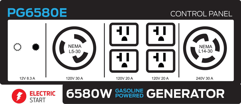 6580-Watt Portable Generator with Electric Start S969316