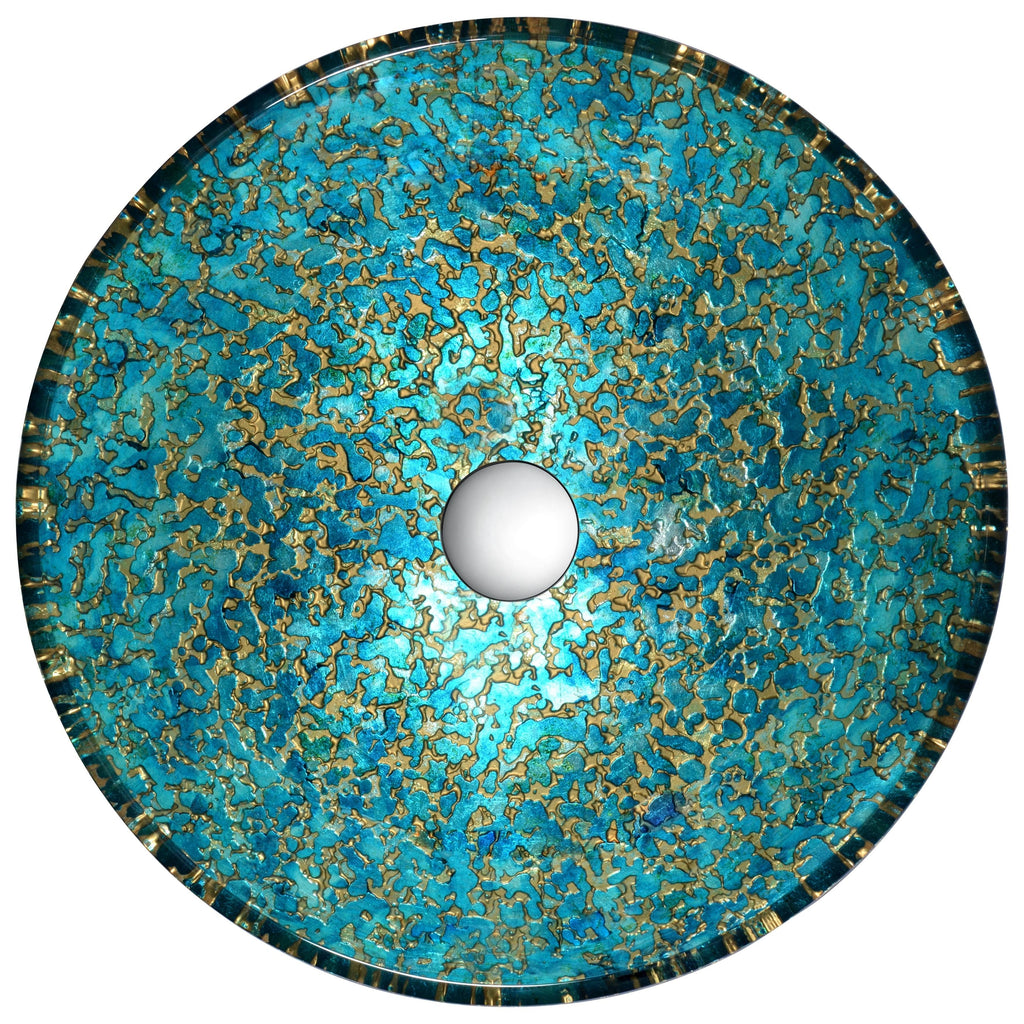 Gold/Cyan Mix Vessel Sink M523