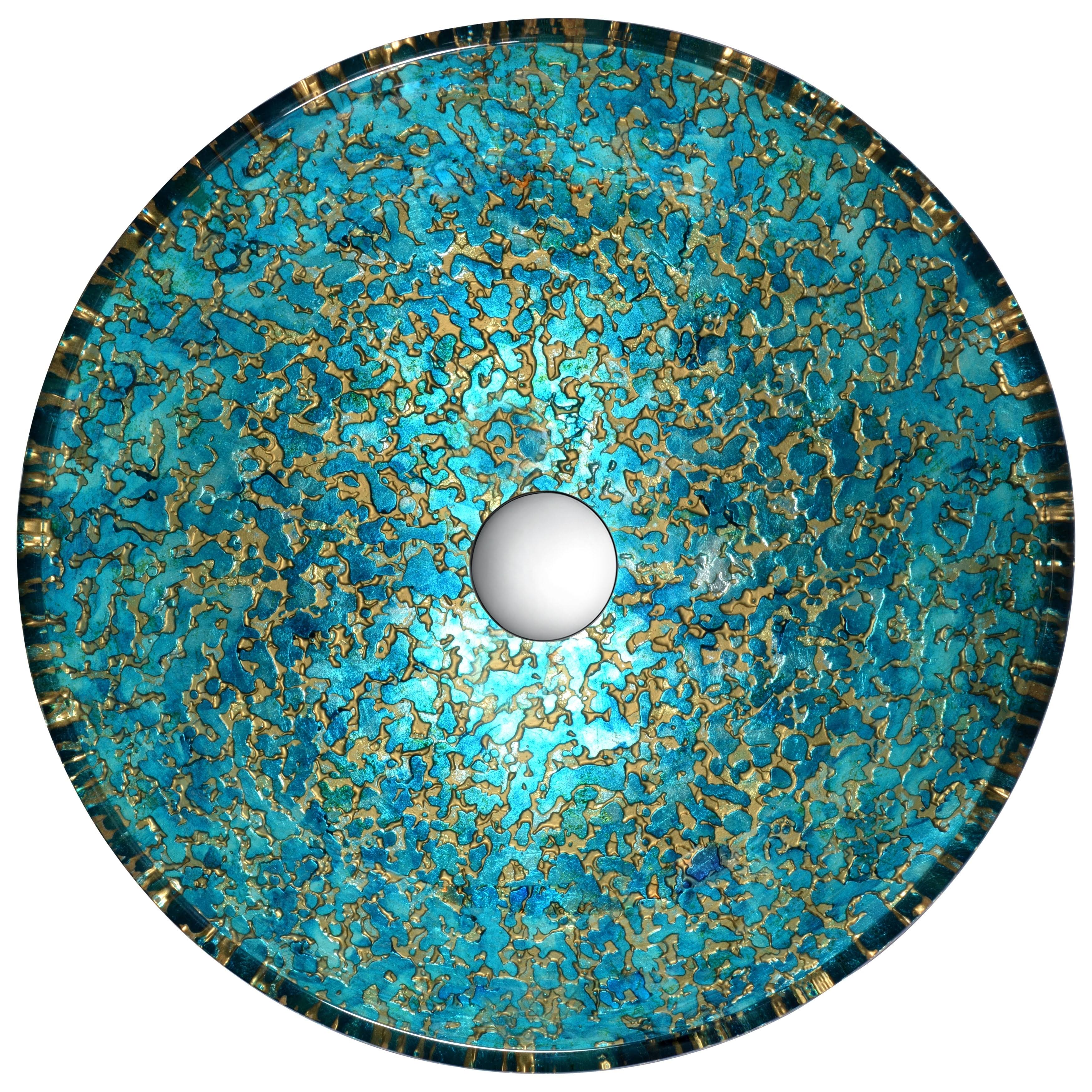 Gold/Cyan Mix Vessel Sink M523