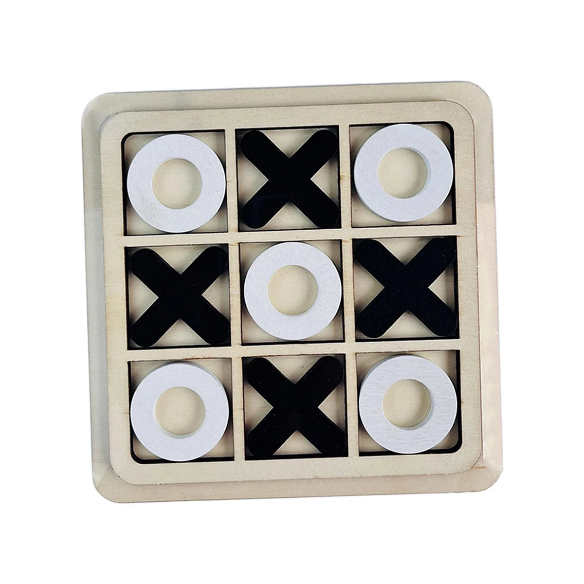 18cmx18cm Wood Tic Tac Toe Board Game E71205