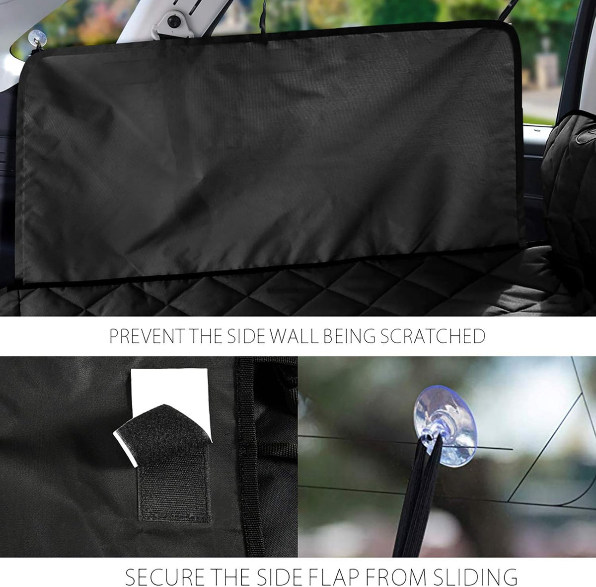 Nonslip Water Resistant Dog Car Seat Cover with Side Flap Protector Bumper Flap, Pack of 2 X420