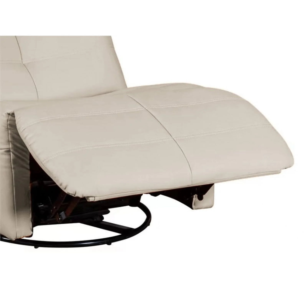 Modern Beige Faux Leather Swivel Glider Recliner L19093