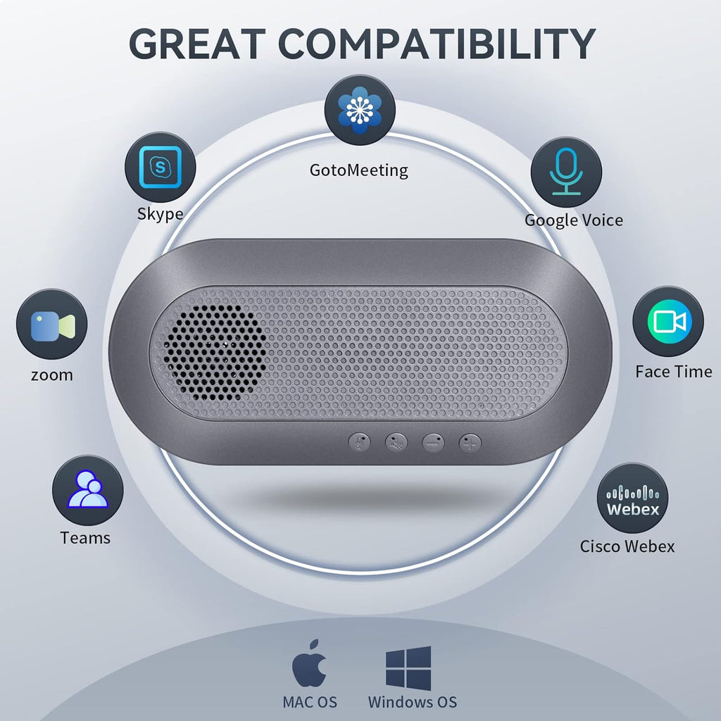 Pack of 2 USB Speakerphone with 360° Omnidirectional Microphone T360