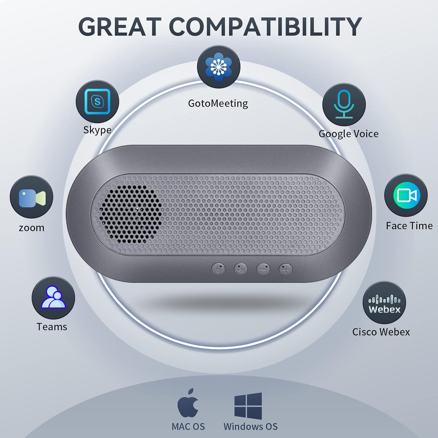 Pack of 2 USB Speakerphone with 360° Omnidirectional Microphone T360