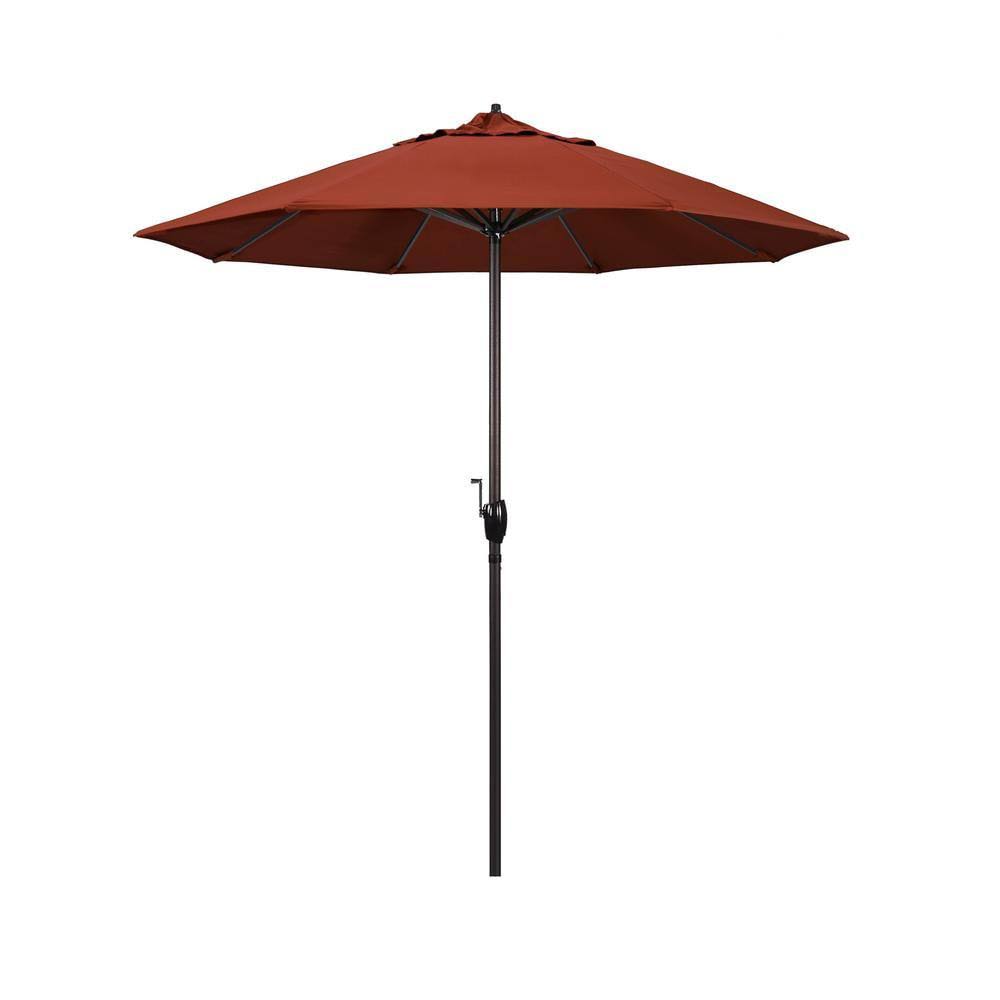 7.5 ft Bronze Aluminum Market Patio Umbrella in Terracotta Sunbrella O818