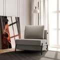 Light Gray Linen Convertible Sofa Bed W372866