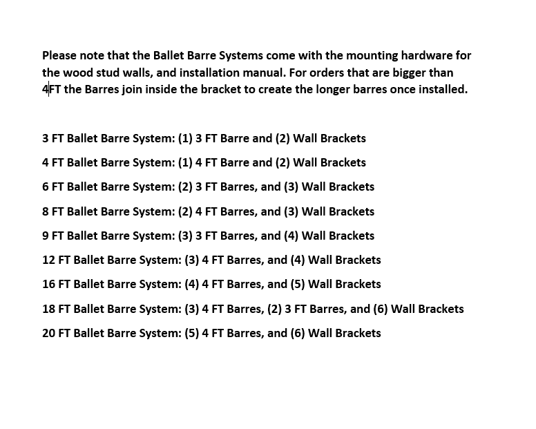 Black Wall Mounted Ballet Barre Y705