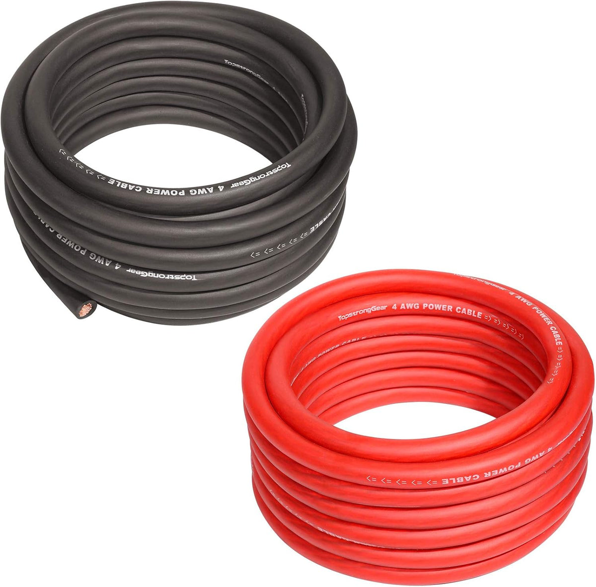 4 Gauge 25ft Black and 25ft Red Power/Ground Wire Pack of 2 V556