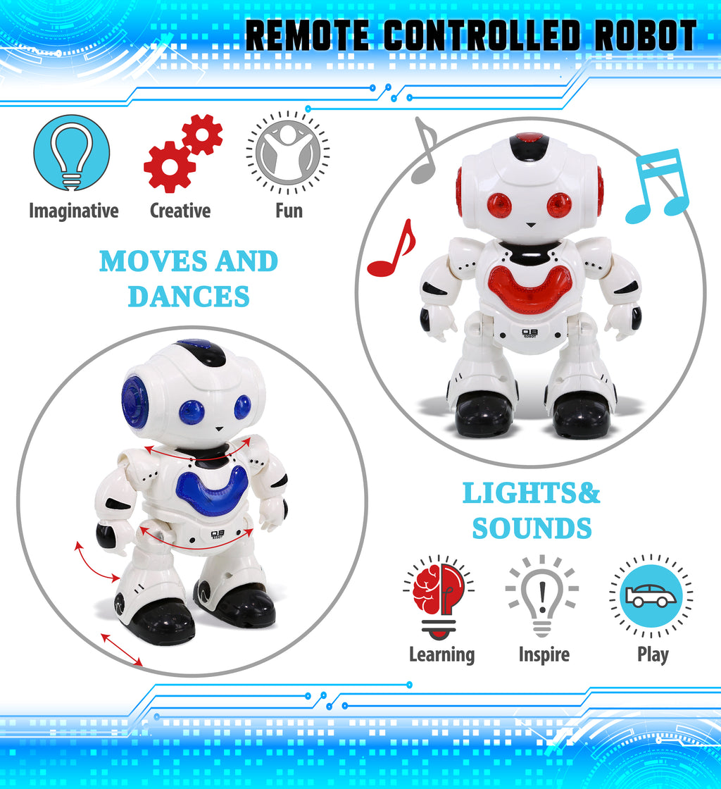 RC Robot Toys, Remote Control Red and Blue Interactive Robot Toy, Set of 2 F537577