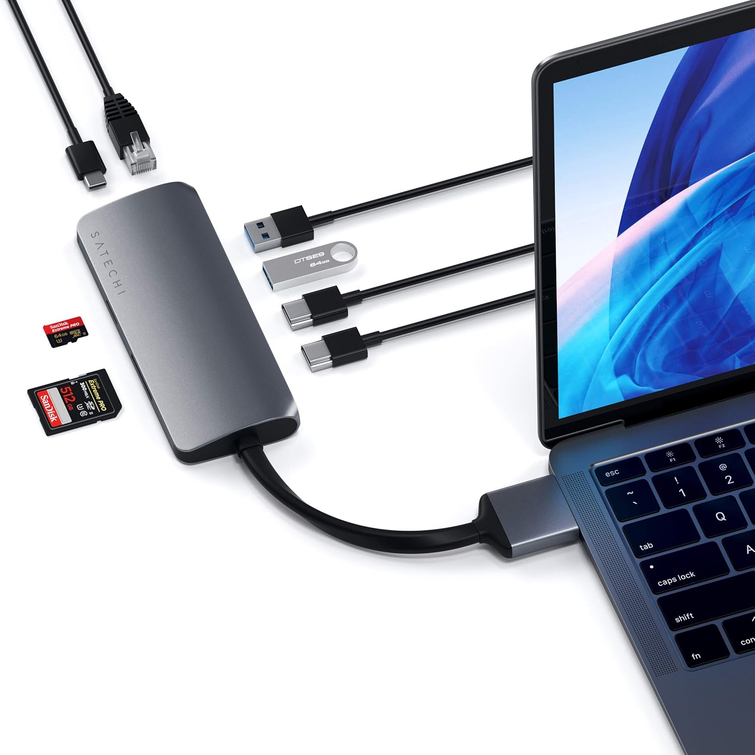 Type-C Dual Multimedia Adapter with Dual 4K HDMI, USB-C PD, Gigabit Ethernet, Micro/SD Card Readers, USB 3.0, Space Gray E415330