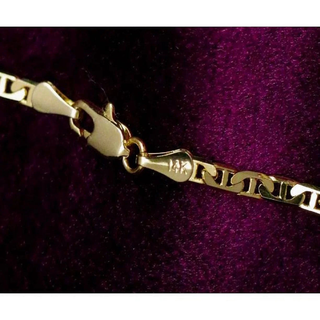 14K Bonded Gold Cuban Chain Necklace with Initial Letters Charm O428963