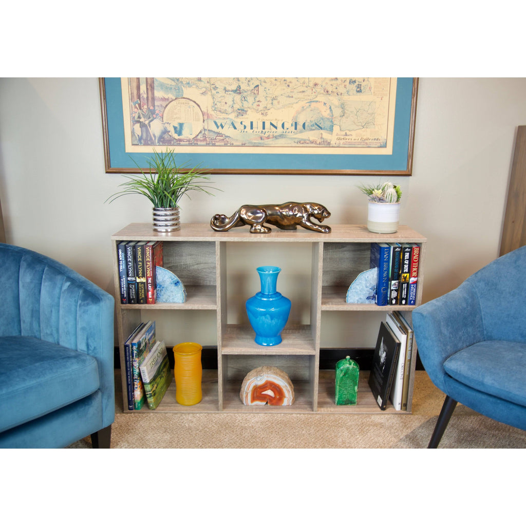 4 Tier Asymmetric Bookcase Console Driftwood K5661