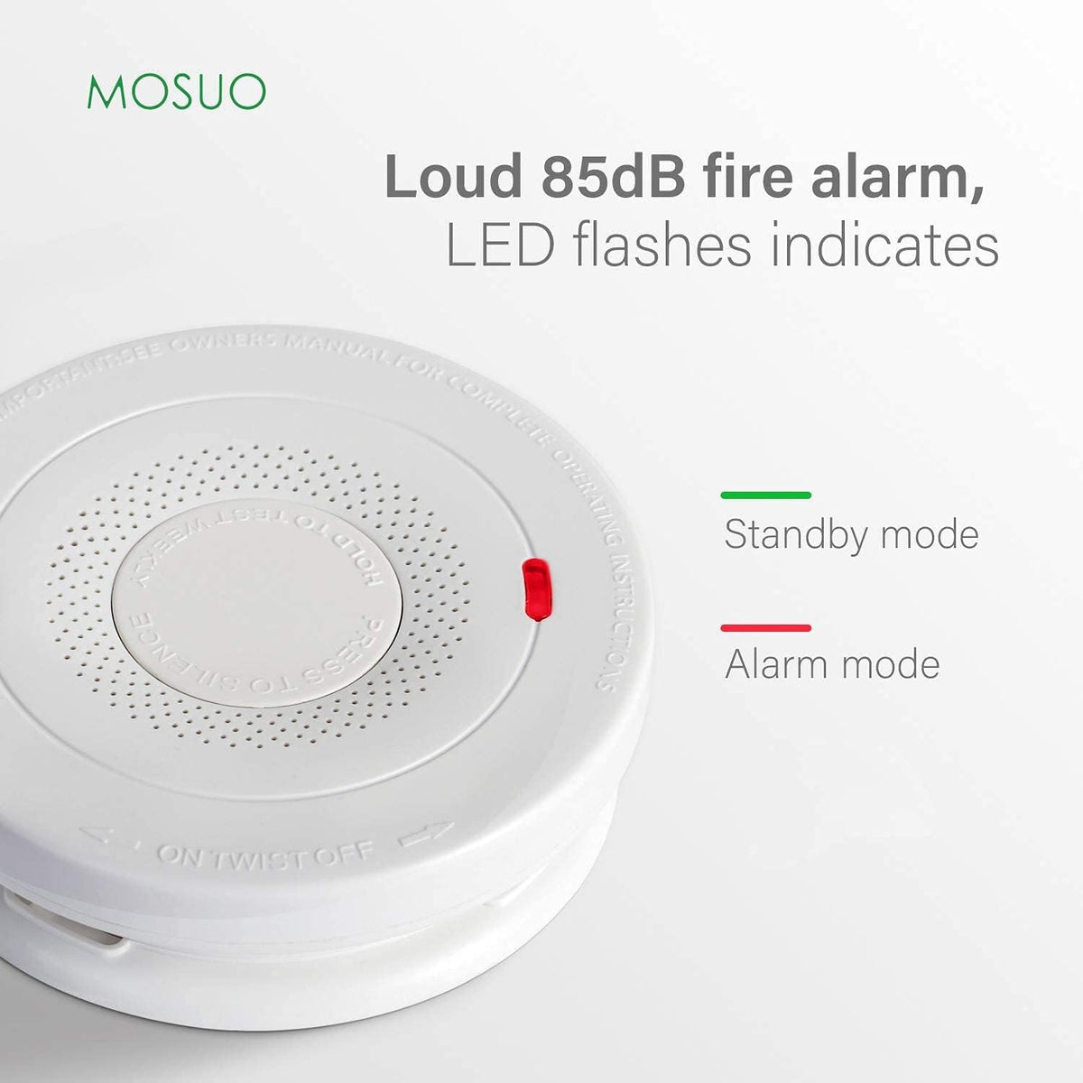 3PCS Smoke and Carbon Monoxide Detector Alarm with Voice Warning, 10 Year Lithium Battery Backup, Dual Sensor I295740