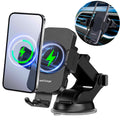 Black 3-in-1 Car Phone Holder Wireless Charger K16961