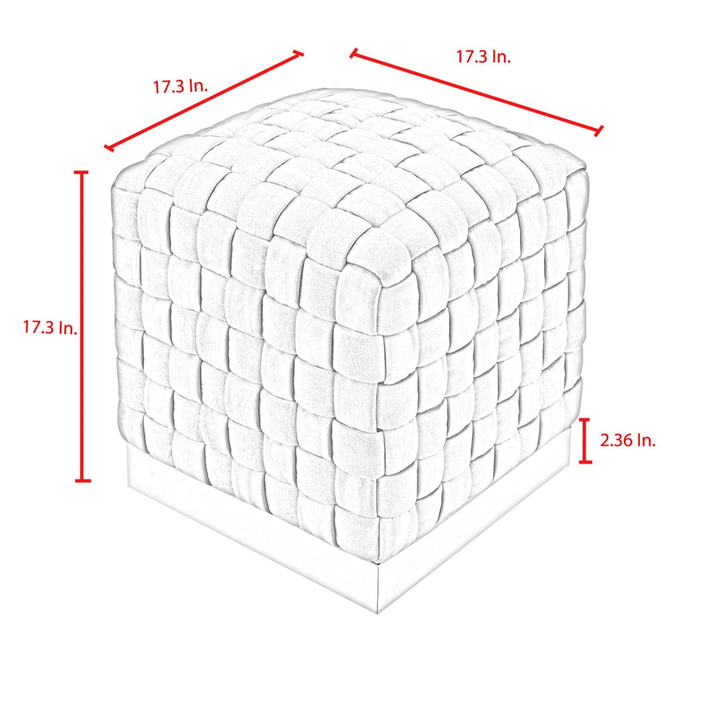 Navy Gold Velvet Cube Ottoman A843