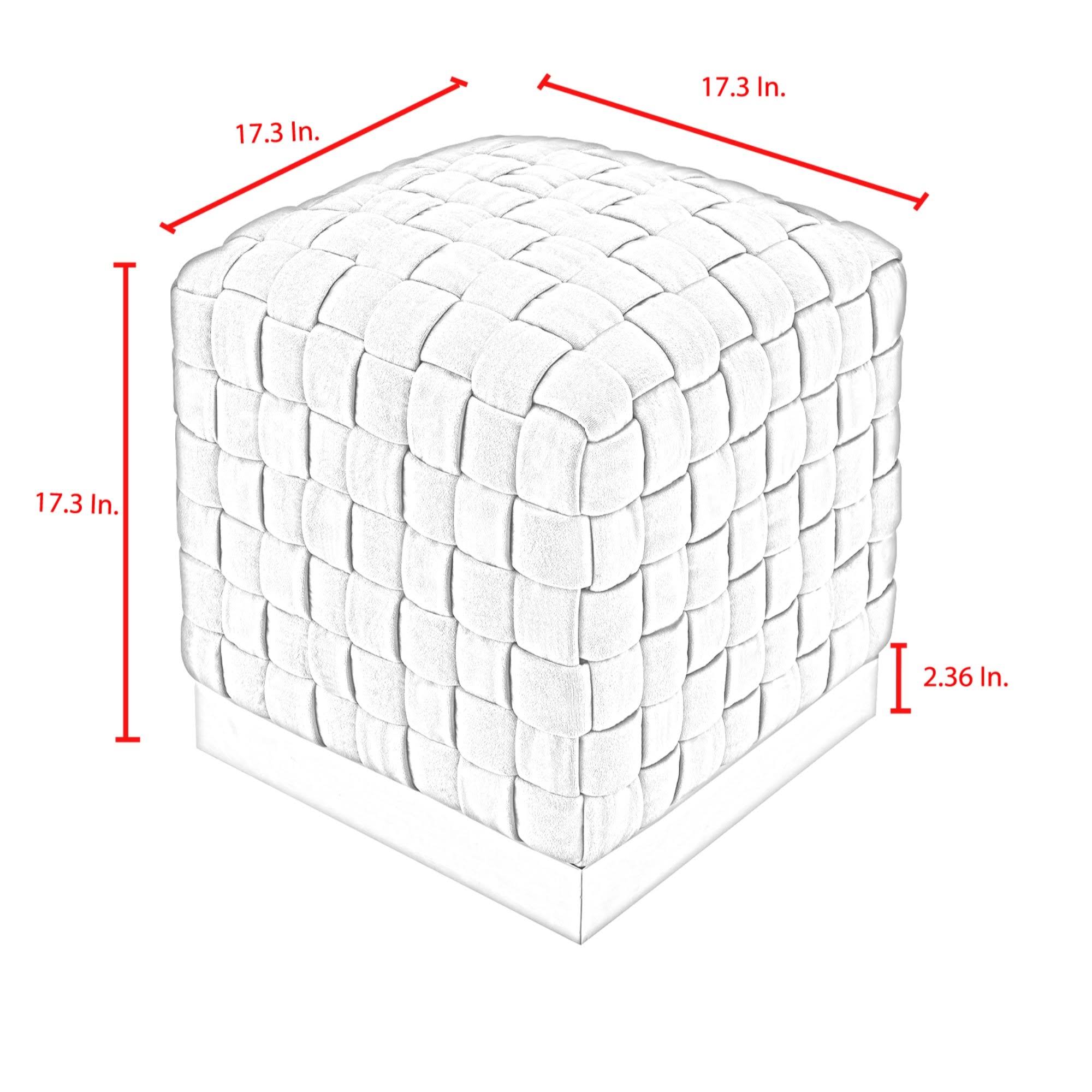 Navy Gold Velvet Cube Ottoman A843