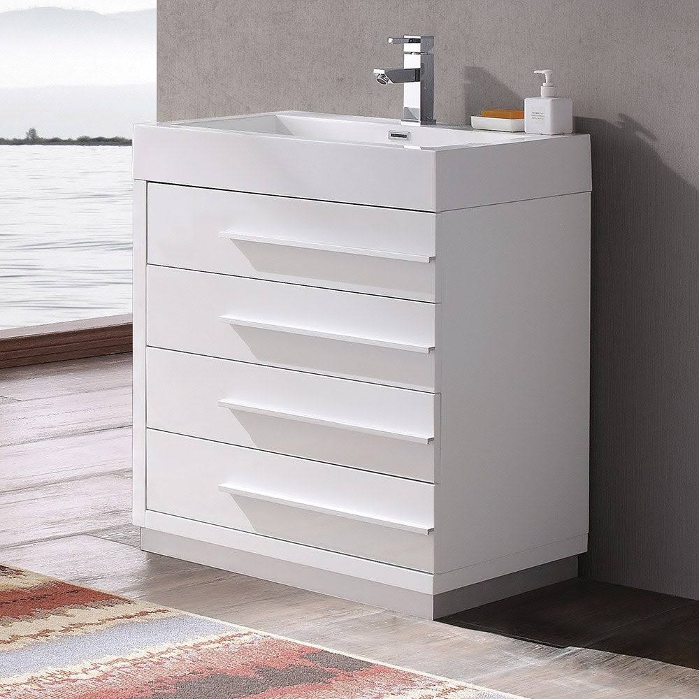 Gray Oak Bathroom Cabinet with Integrated Sink T252