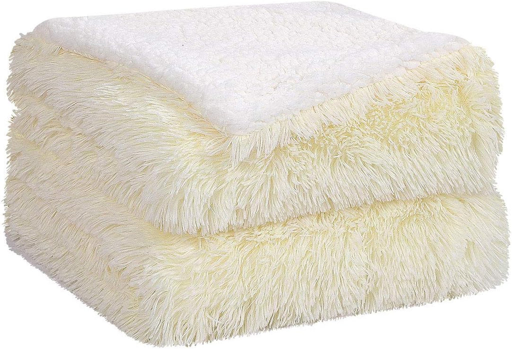 Queen Size Faux Fur Reversible Sherpa Blanket W370776