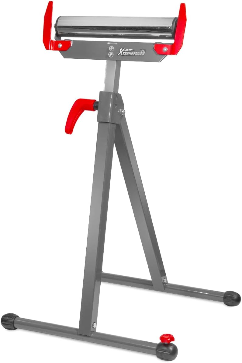 Folding Roller Stand Saw Horse Table, 250 LBS Load Capacity, Grey, Pack of 2 D125