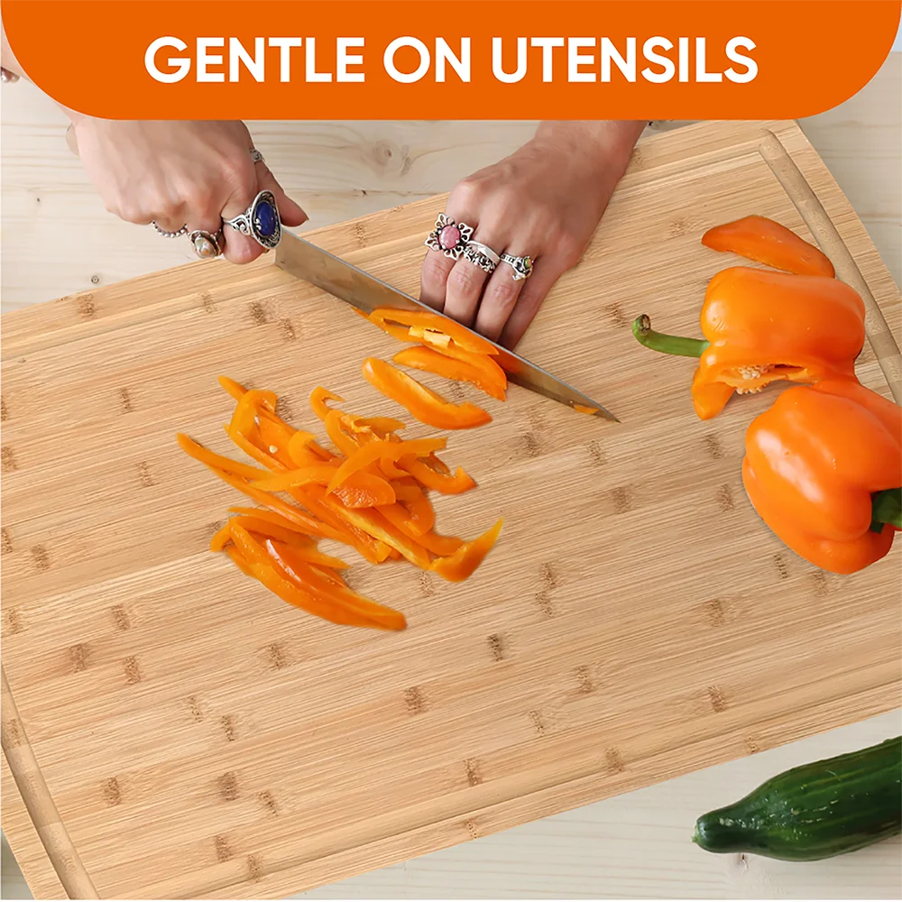 Bamboo Cutting Board with Stainless Steel Chef Knife Y9510