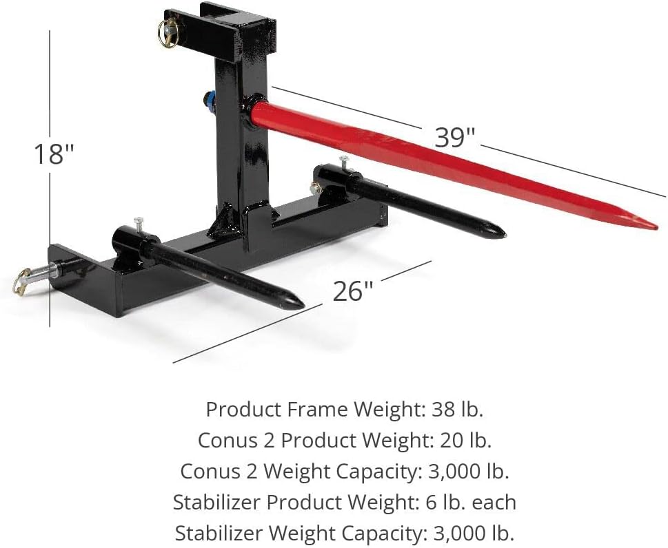 Black 39 Hay Spear and Stabilizers L4798