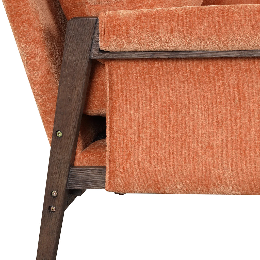 Orange Velvet Accent Armchair B426