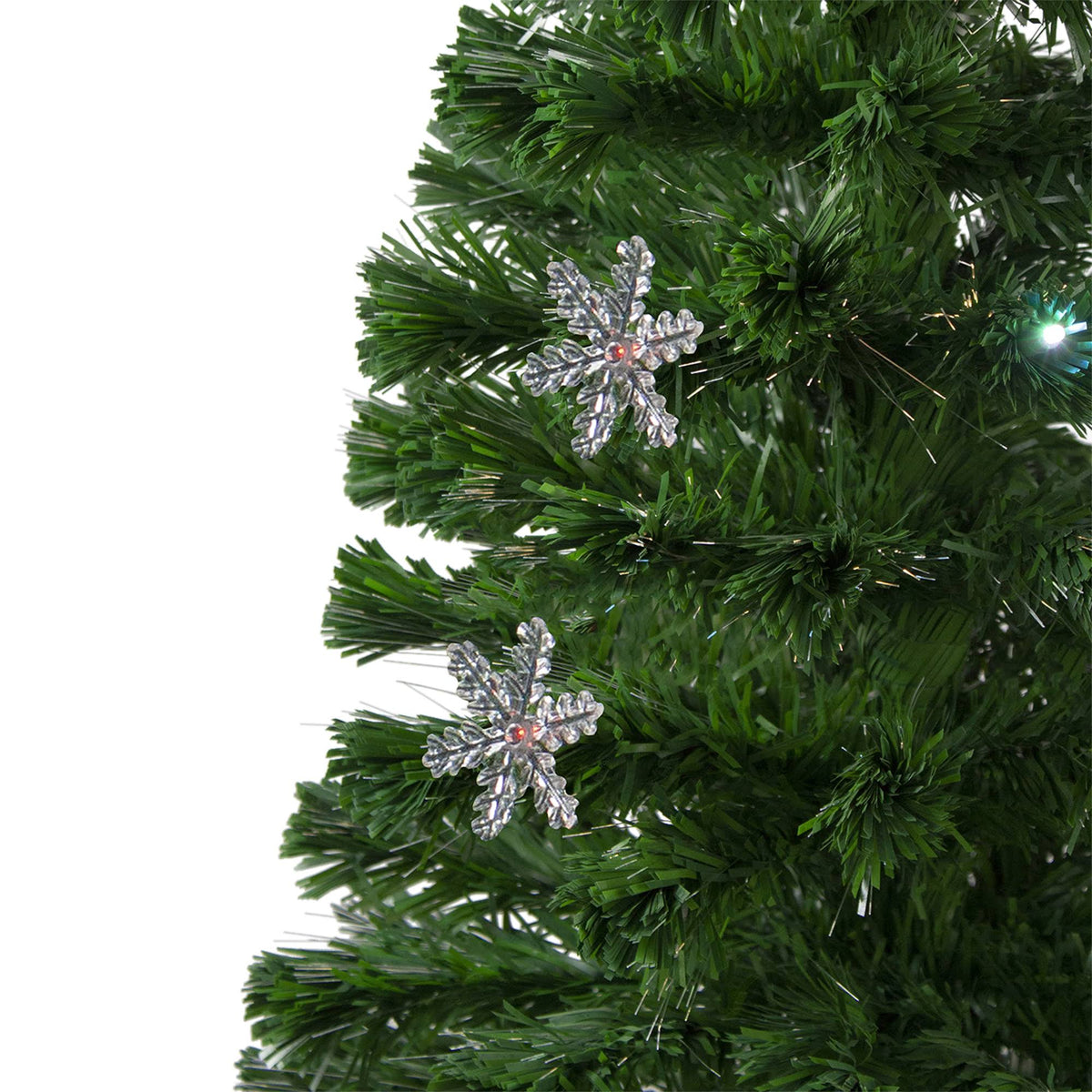 Pre-Lit Color Changing Fiber Optic Artificial Christmas Tree with Snowflakes G74314