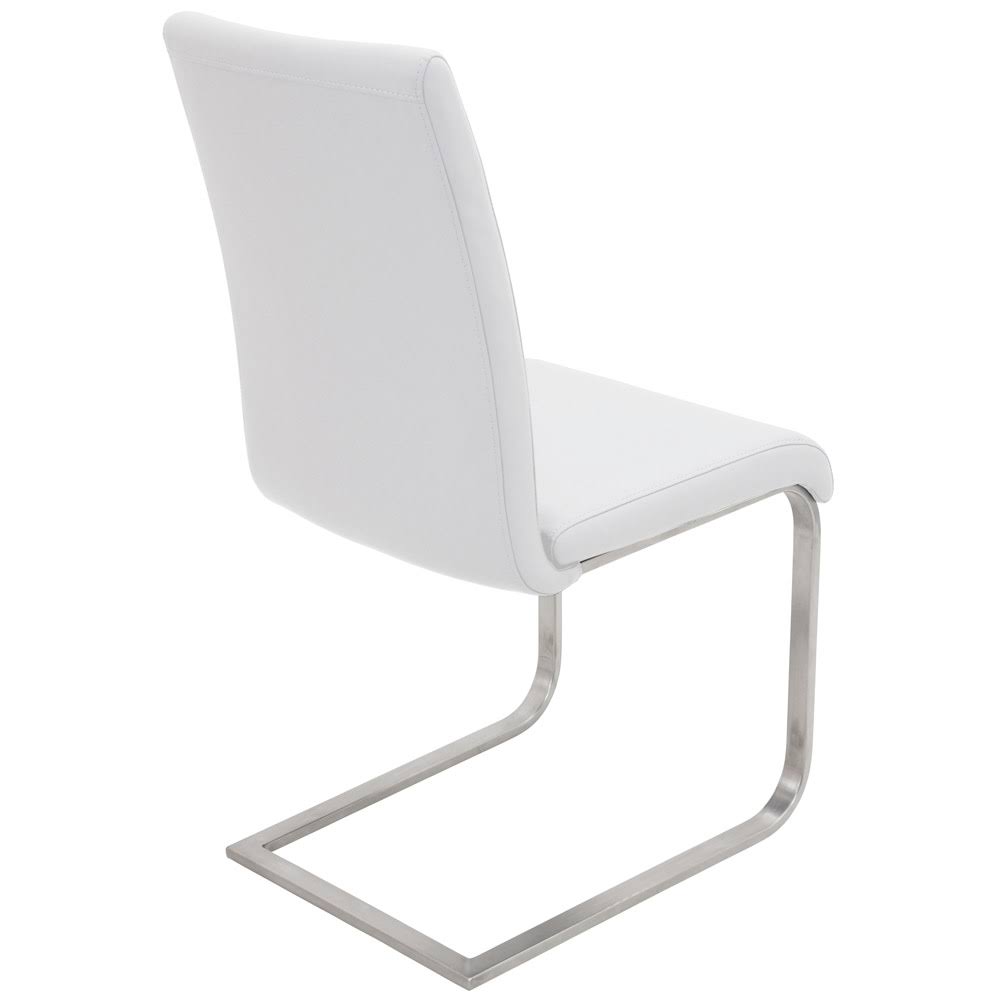 White Leather Dining Chair Set of 2 L7231