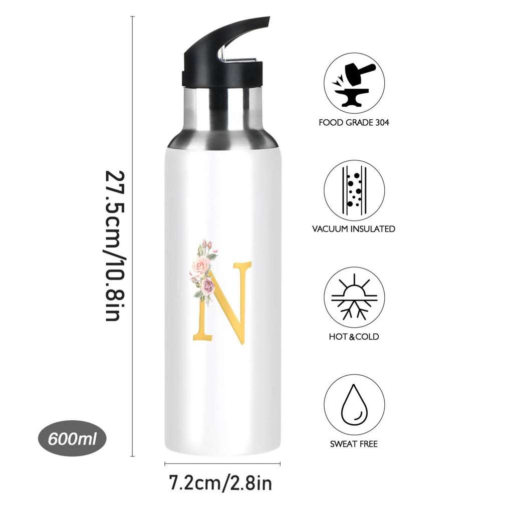 Stainless Steel Insulated Water Bottle with Straw Lid O8521